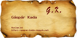 Gáspár Kada névjegykártya